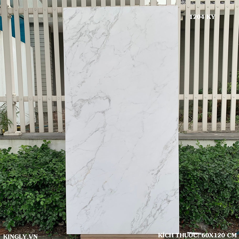 Gạch trắng vân khói marble Trung Quốc 600x1200 1204 Loại ưu